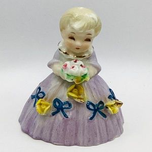 Norcrest Spring Little Girl Bell Lavender Cake Topper